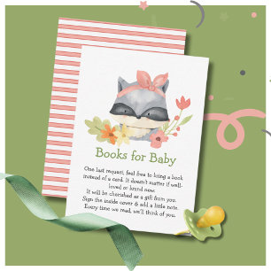 Carte D'accompagnement Baby shower cousue Baby Raccoon   Livres Pour Bébé