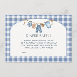 Carte D'accompagnement Baby Shower Cowboy en Jean Bleu