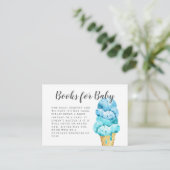 Carte D'accompagnement Baby shower crème glacée bleu doux Demande de rése (Debout devant)