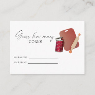 Carte D'accompagnement Baby shower cuisine - devinez combien de bouchons