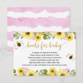 Carte D'accompagnement Baby shower d'abeilles demande inserts fille bébé (Devant / Derrière)