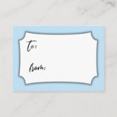 Carte D'accompagnement Baby shower d'affichage bleu bébé décontracté Pas (Dos)