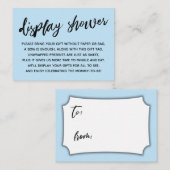 Carte D'accompagnement Baby shower d'affichage bleu bébé décontracté Pas (Devant / Derrière)