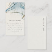 Carte D'accompagnement Baby shower d'affichage chic Abstrait Blue Gold Be (Devant / Derrière)