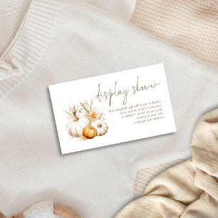 Carte D'accompagnement Baby shower d'affichage de script Citrouille Boho