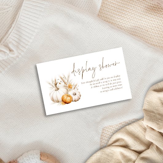 Carte D'accompagnement Baby shower d'affichage de script Citrouille Boho
