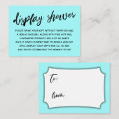 Carte D'accompagnement Baby shower d'affichage décontracté Aqua Light Pas (Devant / Derrière)