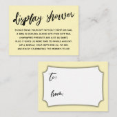 Carte D'accompagnement Baby shower d'affichage décontracté jaune pâle san (Devant / Derrière)