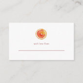 Carte D'accompagnement Baby shower d'affichage des tranches orange Little (Dos)