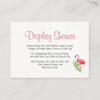 Carte D'accompagnement Baby shower d'affichage du Flamant rose tropical
