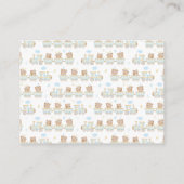 Carte D'accompagnement Baby shower d'affichage du train Bear Blue (Dos)