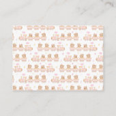 Carte D'accompagnement Baby shower d'affichage du train rose ours (Dos)