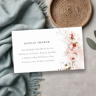 Carte D'accompagnement Baby shower d'affichage floral Dusky Fall Marsala