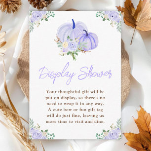 Carte D'accompagnement Baby shower d'affichage floral violet Citrouille