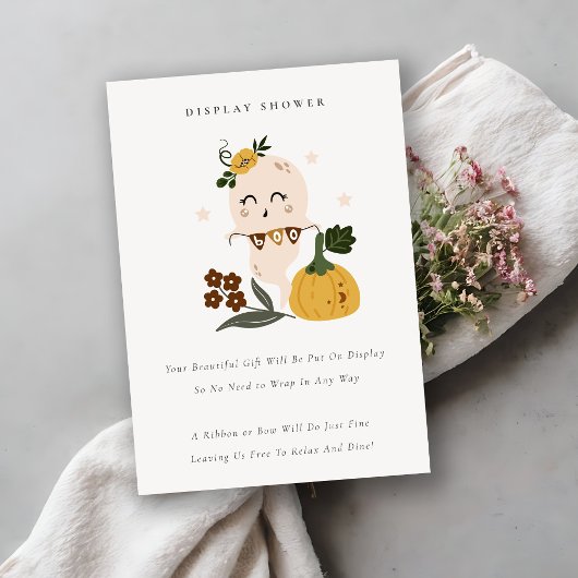 Carte D'accompagnement Baby shower d'affichage Halloween Cute Blue Ghost 