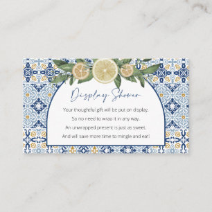 Carte D'accompagnement Baby shower d'affichage, thème italien non emballé