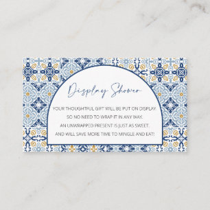 Carte D'accompagnement Baby shower d'affichage, thème italien non emballé