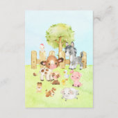 Carte D'accompagnement Baby shower d'amis de Cute Barnyard (Dos)