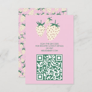 Carte D'accompagnement Baby shower d'ananas blanc mûre fraise QRcode