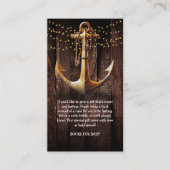 Carte D'accompagnement Baby shower d'Ancre en or rustique (Devant)