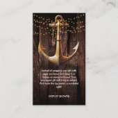 Carte D'accompagnement Baby shower d'Ancre en or rustique (Devant)