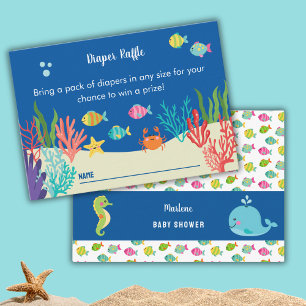 Carte D'accompagnement Baby shower d'animaux de mer tombola