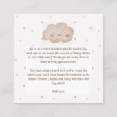 Carte D'accompagnement Baby shower d'aquarelle beige (Dos)