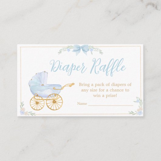 Carte D'accompagnement Baby shower d'aquarelle bleu Raffin de couche de (Devant)