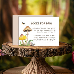Carte D'accompagnement Baby shower D'Aquarelle Champignons Livres Pour Bé