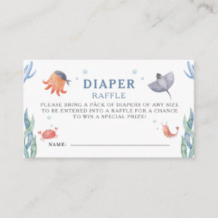 Carte D'accompagnement Baby shower d'aquarelle de mer Raffin de couches