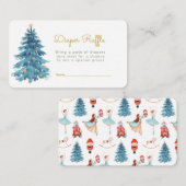 Carte D'accompagnement Baby shower d'aquarelle de Noël Raffin de couches (Devant / Derrière)