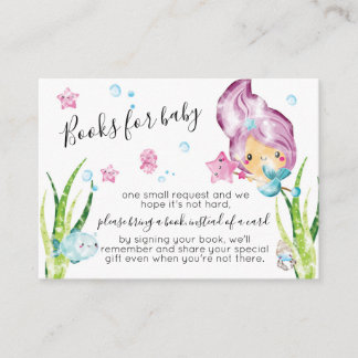 Carte D'accompagnement Baby shower d'aquarelle Mermaid Livres pour bébé