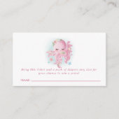 Carte D'accompagnement Baby shower d'aquarelle rose octopus Raffin de cou (Devant)