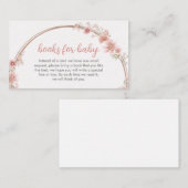 Carte D'accompagnement Baby shower d'arc floral rose pâle Livres pour béb (Devant / Derrière)