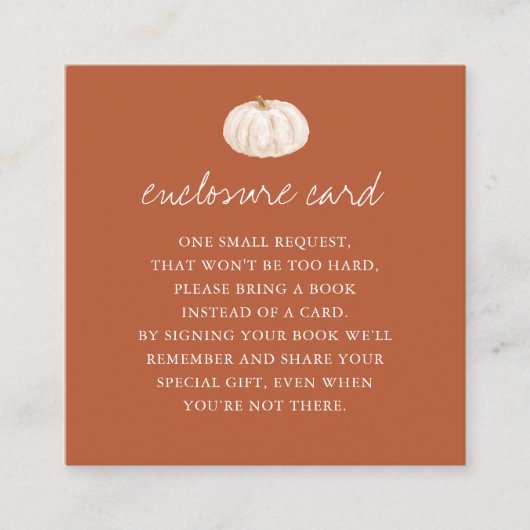 Carte D'accompagnement Baby shower d'automne Citrouille Boho (Devant)