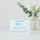Carte D'accompagnement Baby shower de baleine Apportez un livre (Debout devant)