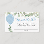 Carte D'accompagnement Baby shower de ballons bleu Eucalyptus tombole de  (Devant)