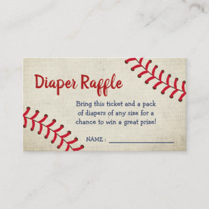 Carte D'accompagnement Baby shower de baseball vintage Déchets Raffle