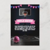 Carte D'accompagnement Baby shower de basket-ball rose (Devant)