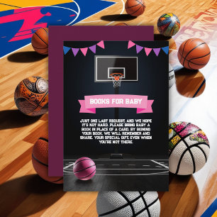 Carte D'accompagnement Baby shower de basket-ball rose
