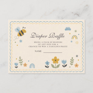 Carte D'accompagnement Baby Shower de Bébé Abeille Joueur Tirage au Sort