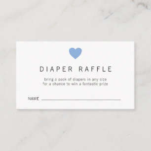 Carte D'accompagnement Baby shower de billet Blue Heart Boy Diaper Raffle