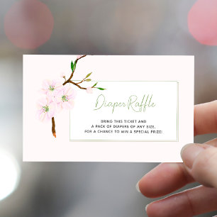 Carte D'accompagnement Baby shower de billet de tombola rose pâle