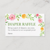 Carte D'accompagnement Baby shower de billet Floral Green Diaper (Devant)