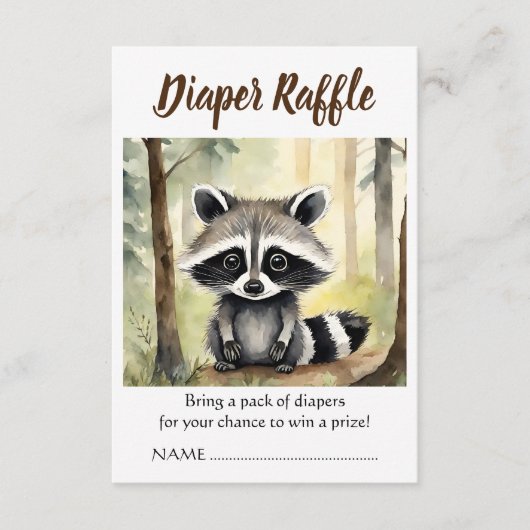 Carte D'accompagnement Baby shower de bimbo Raccoon (Devant)