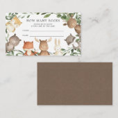 Carte D'accompagnement Baby shower De Bois Devine Combien De Chaussettes (Devant / Derrière)