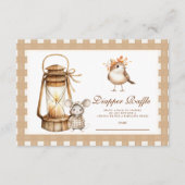 Carte D'accompagnement Baby shower de bois En vichy Disser Raffle (Devant)