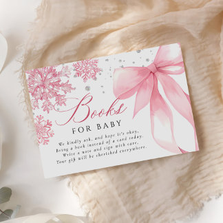 Carte D'accompagnement Baby shower de boue d'hiver rose Livres pour bébé