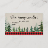 Carte D'accompagnement Baby shower de bûcheron d'hiver Combien de bonbons (Dos)