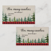 Carte D'accompagnement Baby shower de bûcheron d'hiver Combien de bonbons (Devant / Derrière)